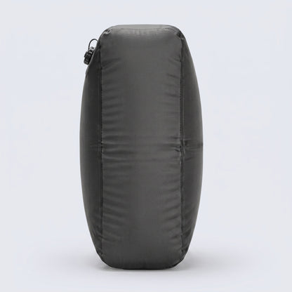 Side profile of the WayHome compression bag, packed and sealed